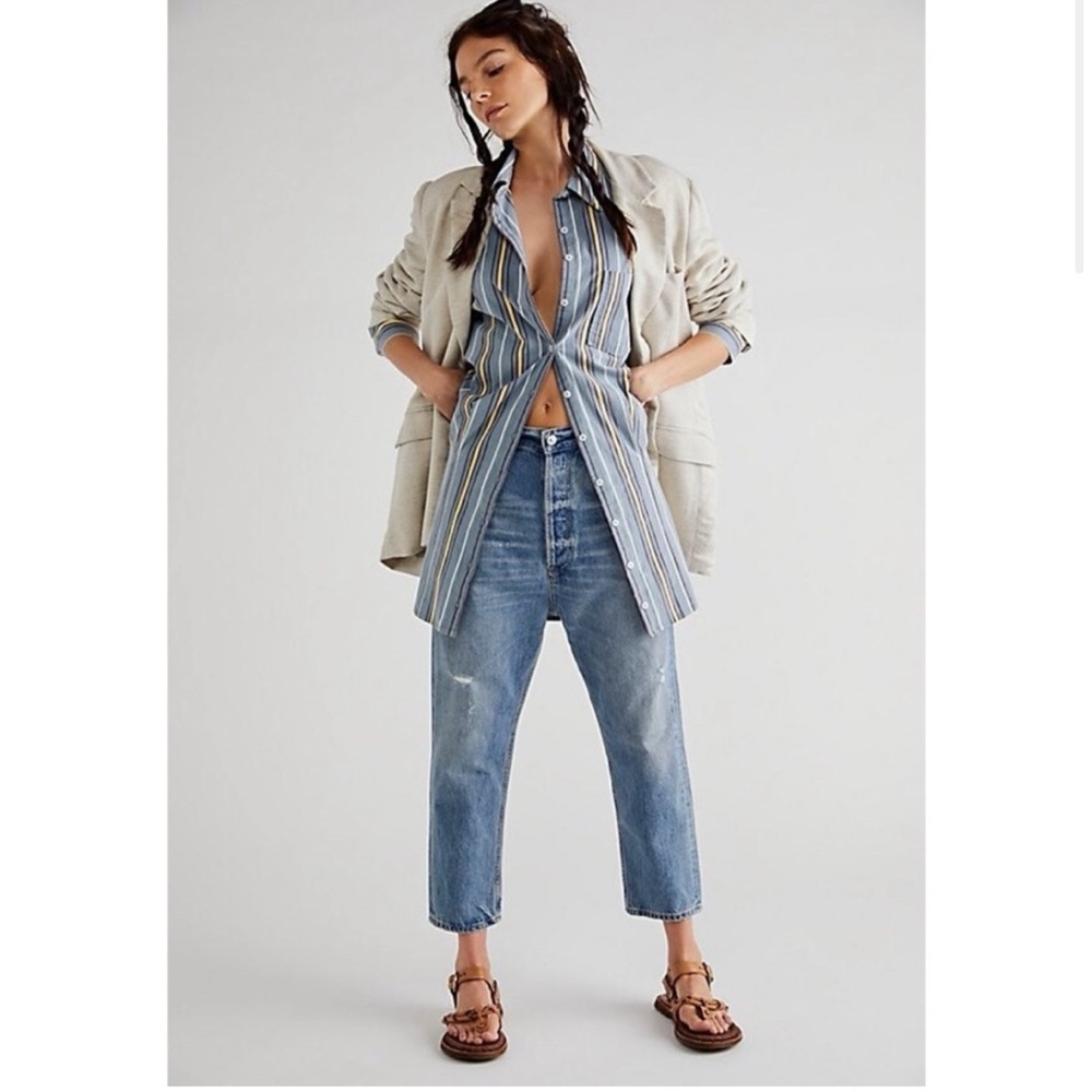 NEW Free People Citizens Of Humanity Pony Boy   Low Slung Relaxed Jeans Ingenue